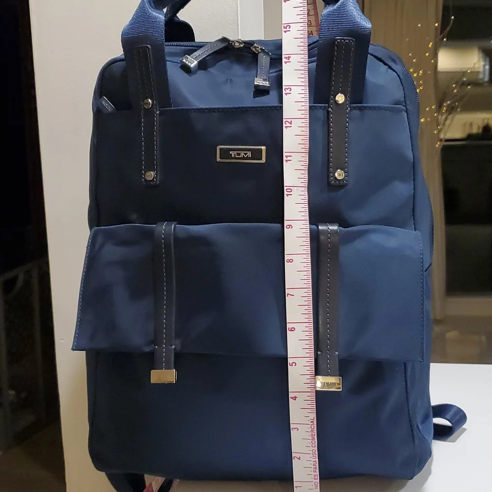 Tumi Epsom Convertible Backpack in Blue & Silver Hardware